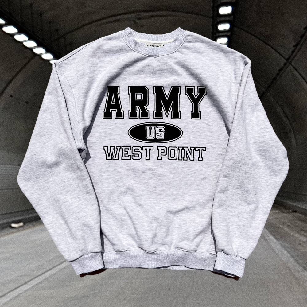 Army West Point Sweat Shirts - W Melange Grey